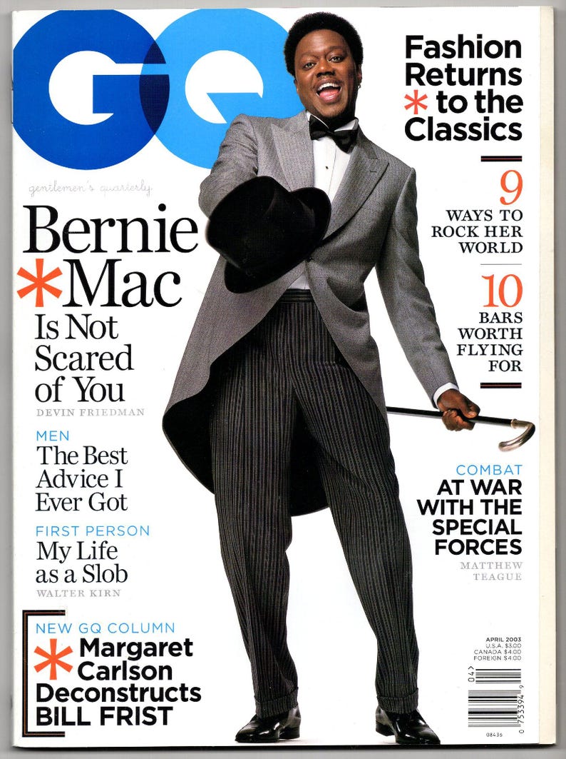 Revista GQ Vintage Monthly (abril de 2003) Portada de Bernie Mac imagen 1