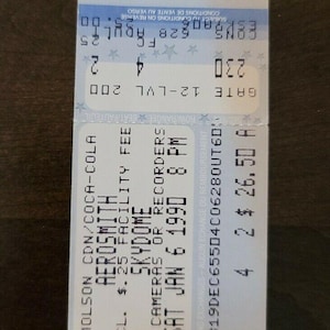AeroSmith 1990, Toronto Skydome Vintage Original Konzertkarte Stub