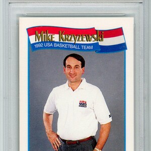 1991 NBA Hoops Mike Krzyzewski #588 Graded Coach Basketball Card PSA 9
