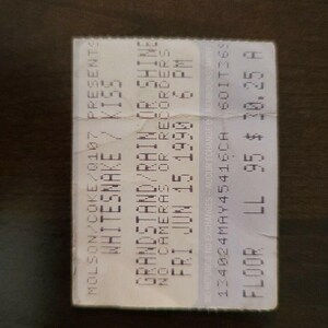Whitesnake & KISS 1990, Toronto CNE Grandstand Original Konzertkarte Stummel