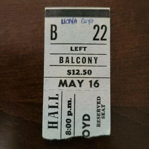 Liona Boyd 1977, Toronto Massey Hall Original Konzertkarte Stub