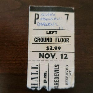 Daredevils 1976, Toronto Massey Hall Original Vintqge Konzertkarte Stub