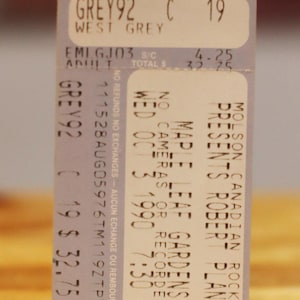 Robert Plant 1990 Toronto Maple Leaf Gardens Original Vintage Konzertkarte Stummel