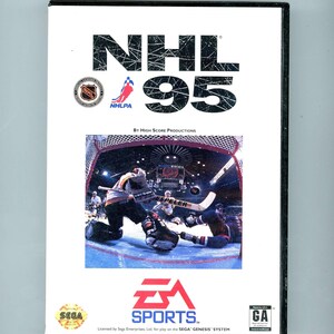 1994 EA Sports NHL Hockey '95 セガ ジェネシス ビデオゲームカートリッジ 箱入り