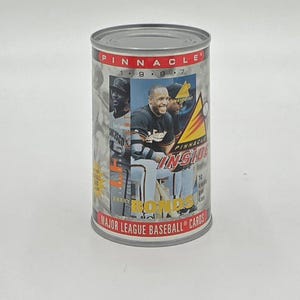 Lata coleccionable de tarjetas de béisbol Pinnacle Inside MLB de 1997 (10 tarjetas) de Barry Bonds