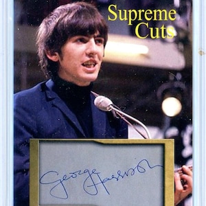 Supreme Cuts The Beatles George Harrison Limited Edition Facsimile Die-Cut Autograph Card /50