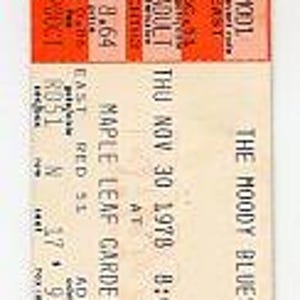 Moody Blues Vintage Konzertkarte Maple Leaf Gardens (Toronto, 1978)