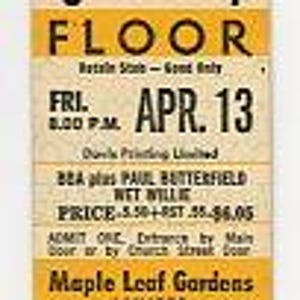 Beck, Bogert & Appice / Paul Butterfield / Wet Willie Vintage Konzertkarte Maple Leaf Gardens (Toronto, 1973)