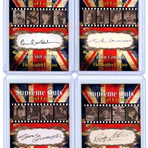 Supreme Cuts Reel Legends The Beatles Facsimile Autograph Collectible Cards (Set of 4)