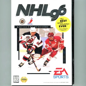 1995 EA Sports NHL Hockey '96 セガ ジェネシス ビデオゲームカートリッジ コミック（箱入り）
