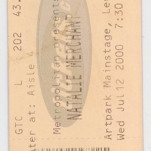 Natalie Merchant Vintage Konzertkarte Artpark Mainstage (Lewiston, 2000)