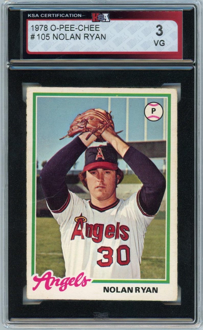 1978 OPC O-Pee-Chee Nolan Ryan Graded Baseball Card #105 KSA 3 image 1