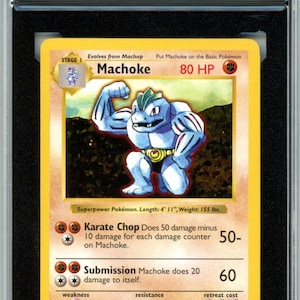 1999 Pokemon Machoke Shadowless #34 Graded Card KSA 8