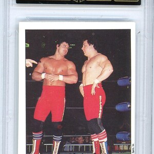 1985 O-Pee-Chee WWF British Bulldogs Graded Wrestling Rookie Karte #6 GMA 6.5
