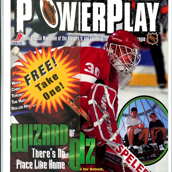 NHL Powerplay Vintage Hockey Magazine (February, 1997) Chris Osgood,Red Wigs