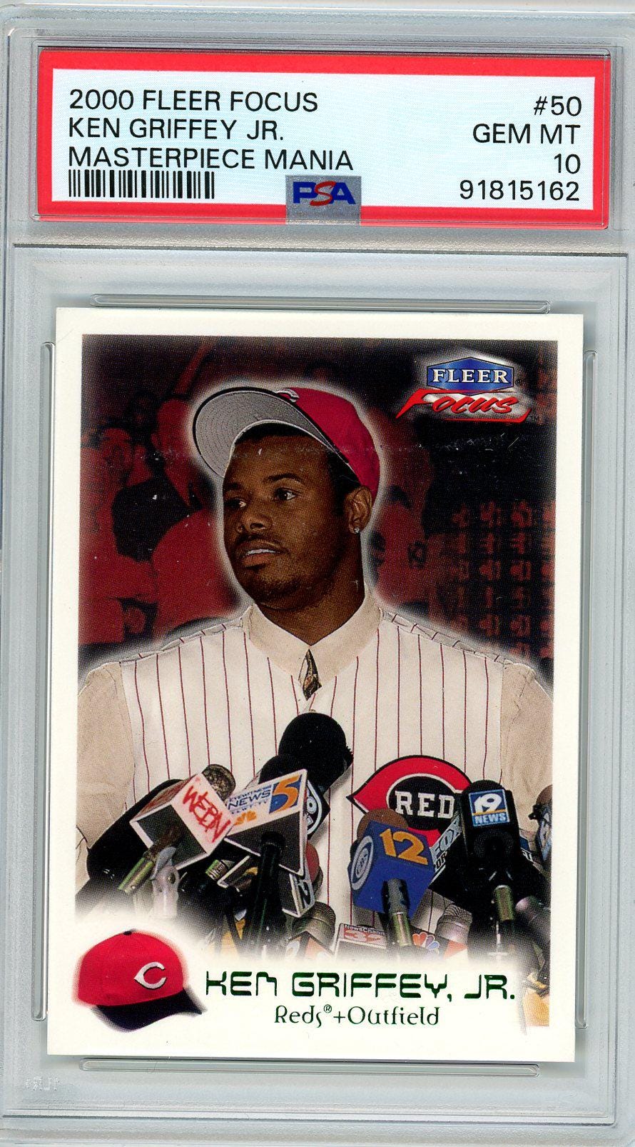 2000 Fleer Focus Ken Griffey Jr. Masterpiece Mania Graded Card #50