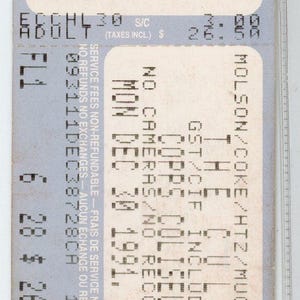 Der Kult Vintage Konzertkarte Stub Copps Coliseum (Hamilton, 1991)