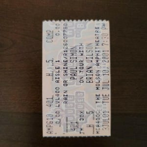 Paul Simon Vielfalt 2001, Toronto Molson Amphitheater Konzertkarte Stub