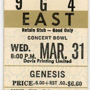 1976 Genesis Vintage Konzertkarte Maple Leaf Gardens (Toronto)