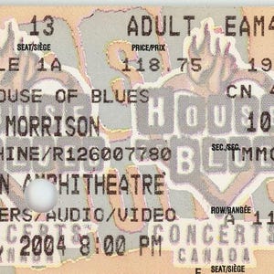 Van Morrison Vintage Konzertkarte Molson Amphitheater (Toronto, 2004)