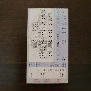 Guns N Roses GNR 1991, Toronto CNE Tribüne Original Konzertkarte Stub