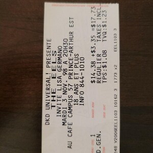 The Eels 1998, Montreal Au Cafe Campi originale Konzertkarte Stub