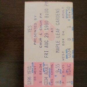 JA 1980, Toronto Maple Leaf Gardens Original Konzertkarte Stub