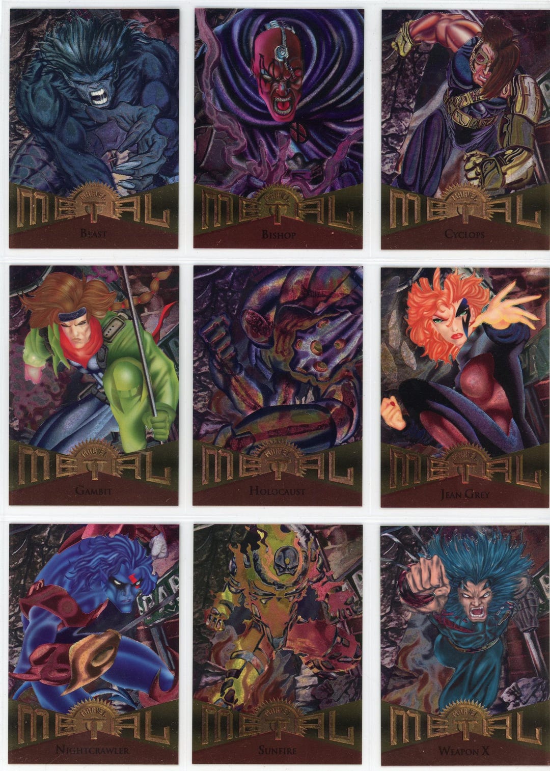 1995 Fleer Marvel Metal Complete Trading Card Set (138 Cards) +