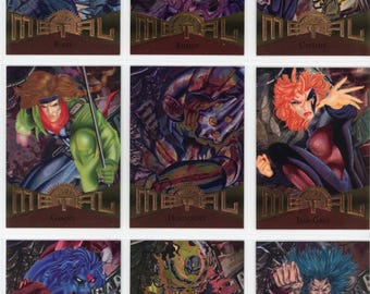 1995 Fleer Marvel Metal Complete Trading Card Set (138 Cards) +