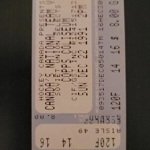Kanada Hockey Team VS Sowjetunion Ticket Stub Haft