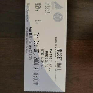 UTE Lemper 2000, Toronto Massey Hall Original Vintage Konzertkarte Stub