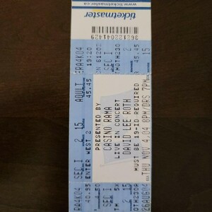 David Lee Roth 2004, Toronto Kasino Rama Original Konzertkarte Stub