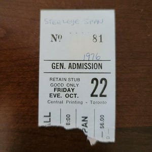 Steeleye Span 1976, Toronto Massey Hall Original Vintqge Konzertkarte Stub