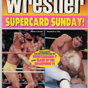 The Wrestler Vintage Wrestling Magazine (August, 1989) Hulk Hogan, Randy Savage