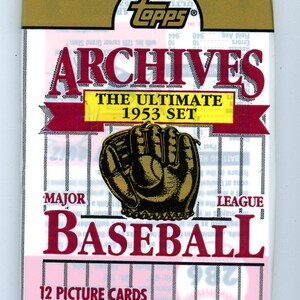 1991 Topps Archives "1953 Glossy Reproductions" Baseball Card Wax Pack (12 Cards)