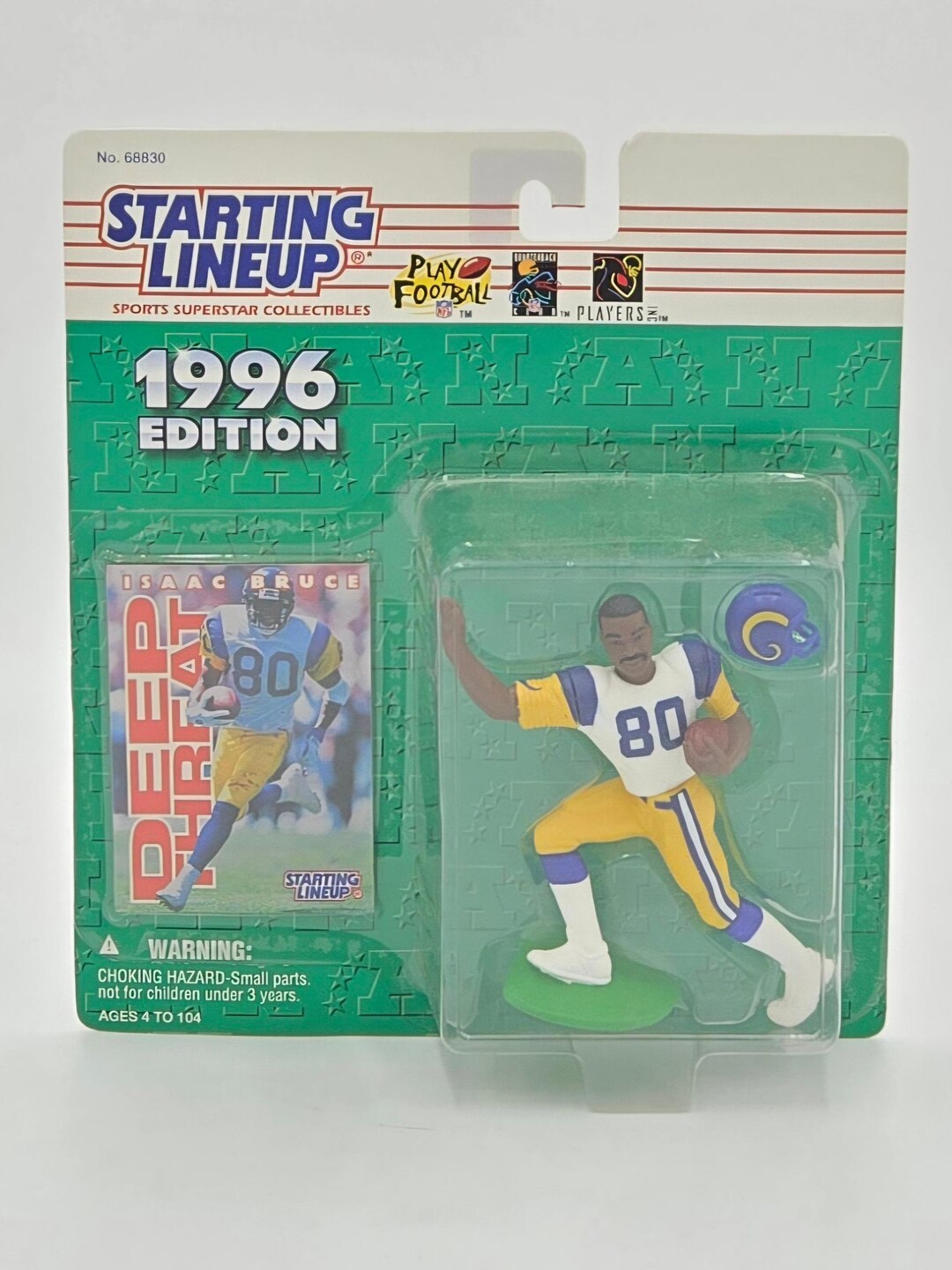 1996 Kenner NFL Starting Lineup Isaac Bruce Figure and Football Card St ...