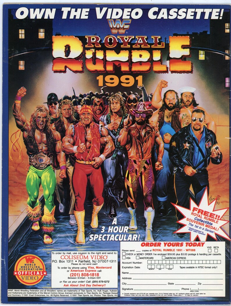 wwf-wwe-royal-rumble-wrestling-magazine-january-1991-official