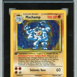 1999 Pokemon Machamp Holographic 1st Edition #8 Graded Card KSA 4.5 image 1