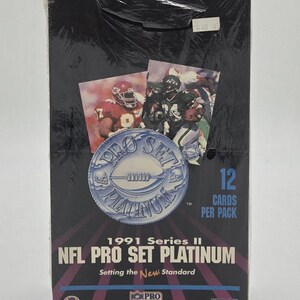 Caja de cartas de fútbol americano NFL Pro Set Platinum Series 2 de 1991 (36 paquetes)