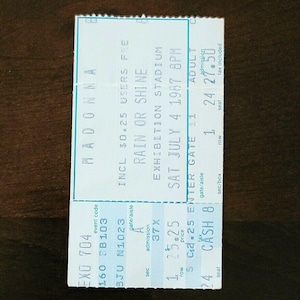 Madonna 1987 Ausstellung Stadion Toronto Original Vintage Konzertkarte Stub