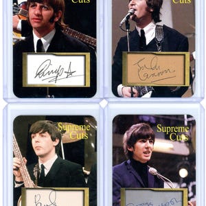 Supreme Cuts The Beatles Facsimile Autograph Collectible Card Sample Set (Set of 4)