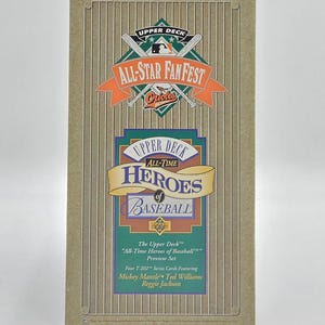 Colección de Héroes del Béisbol de Todos los Tiempos de Upper Deck de 1993 (4 tarjetas): Mickey Mantle, Ted Williams, Reggie Jackson