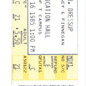 Mr Dressup Vintage Concert Ticket Stub Convokation Hall (Toronto, 1985) Sehr selten