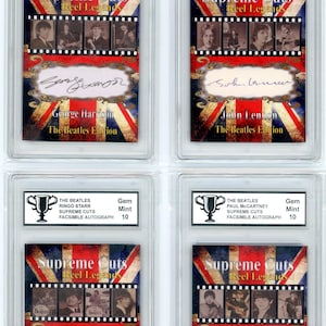 Supreme Cuts Reel Legends The Beatles Facsimile Autograph Graded Collectible Cards (Set of 4)