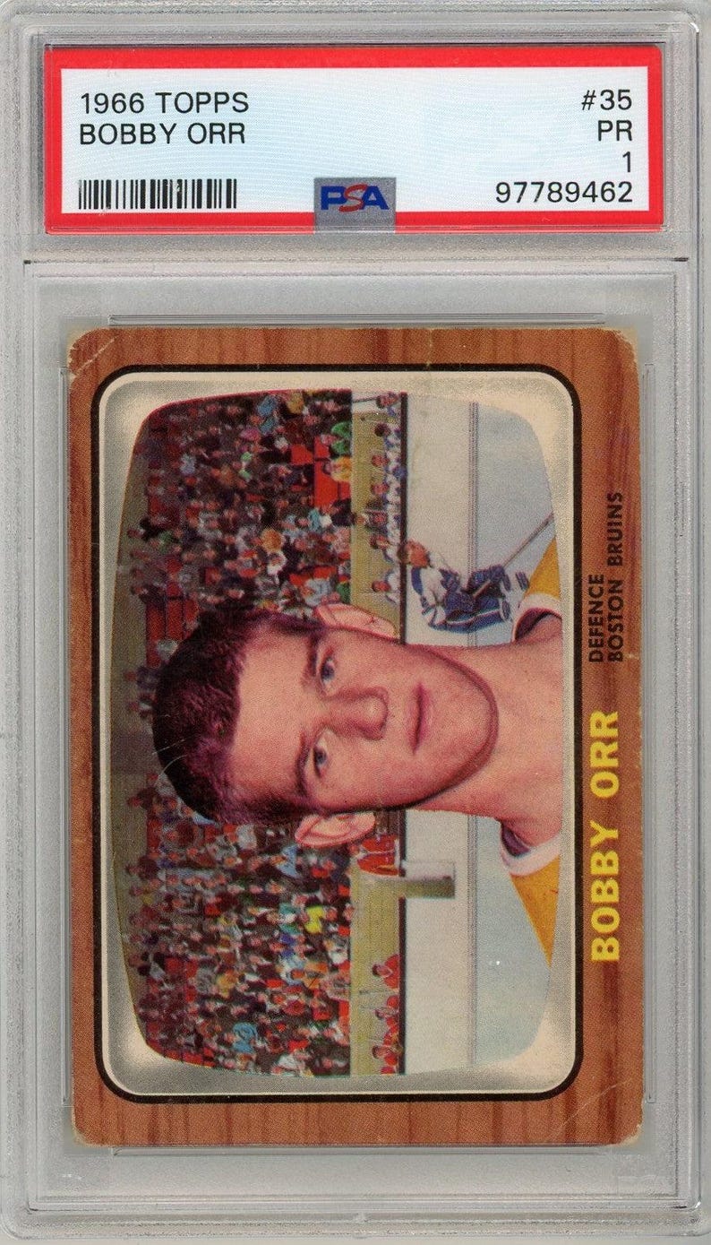 1966 Topps Bobby Orr Graded Rookie Card #35 PSA 1 image 1