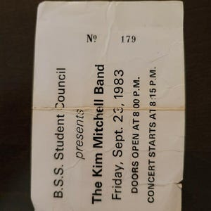 Kim Mitchell 1983, Toronto BSS High School Original Konzertkarte Stub