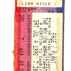 Original Robert Plant Chick Page Konzertkarte Stub Molson Amphitheater (Toronto, 1998)