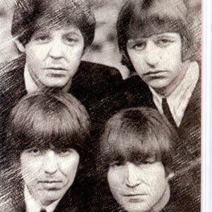 The Beatles Art Card Sample - Gray Rare