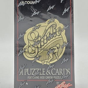 Caja de cera para rompecabezas y tarjetas de béisbol Leaf Studio de 1991 (48 paquetes)