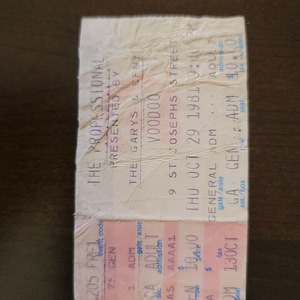 The Professional 1981, Toronto Voodoo Club Original Konzertkarte Stub